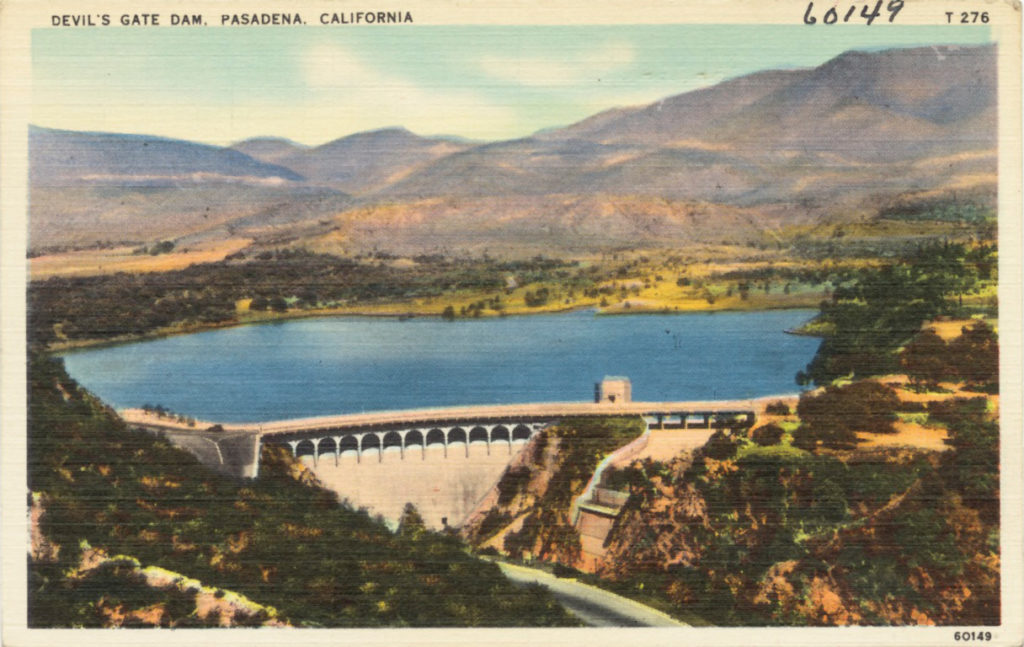 Devils Gate Dam vintage postcard