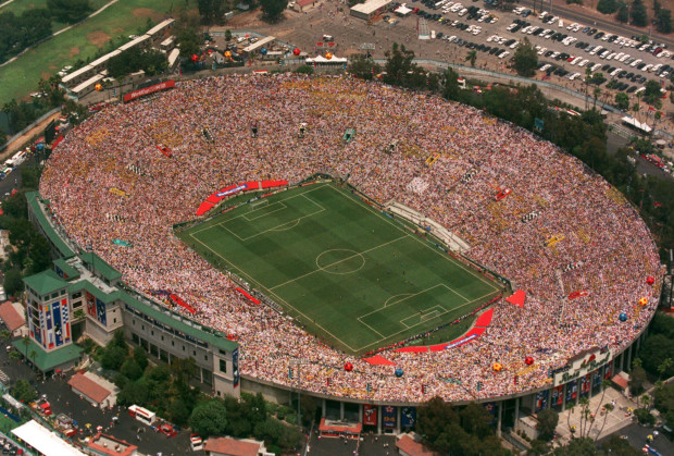 Aerial view of Rose Bowl during 1994 World Cup Final
